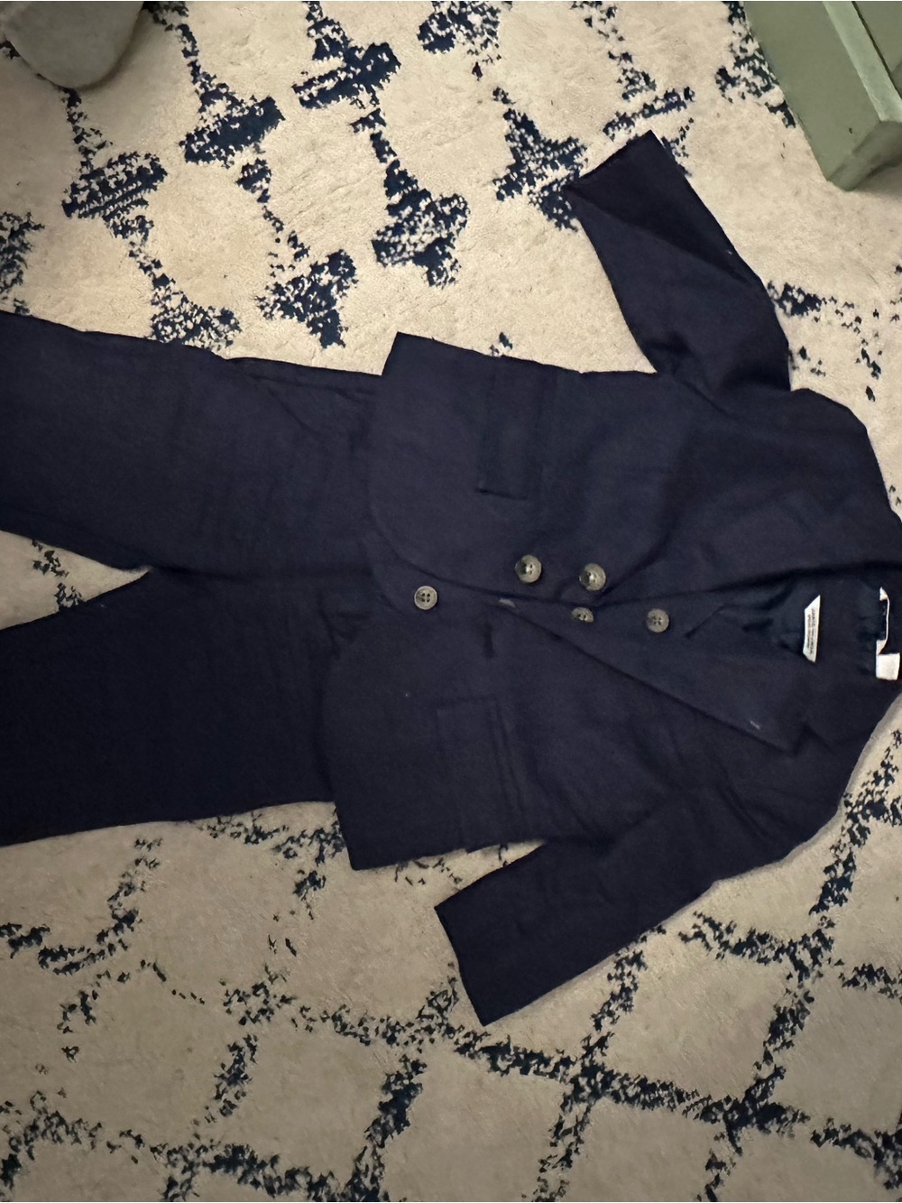 Navy Button-Front Blazer 3-Piece Suit 6-12